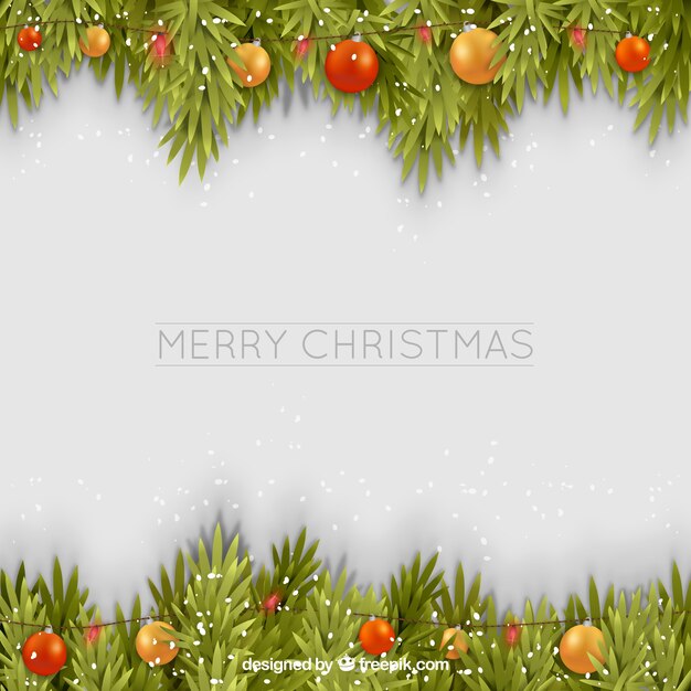 Merry christmas background with garland