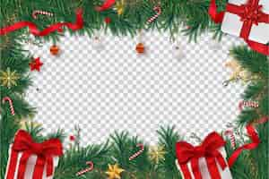 Free vector merry christmas background with realistic christmas decoration