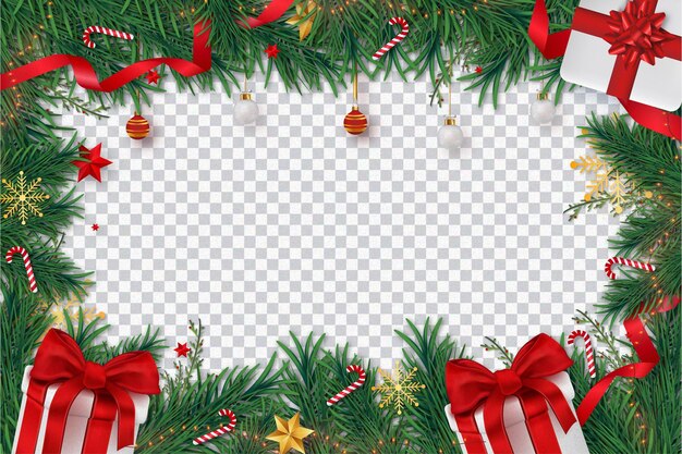 Merry christmas Background with Realistic Christmas Decoration