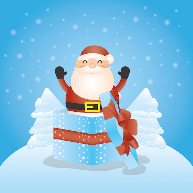 Merry christmas background with santa claus