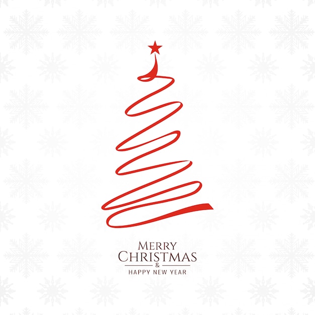 Free vector merry christmas background with tree design