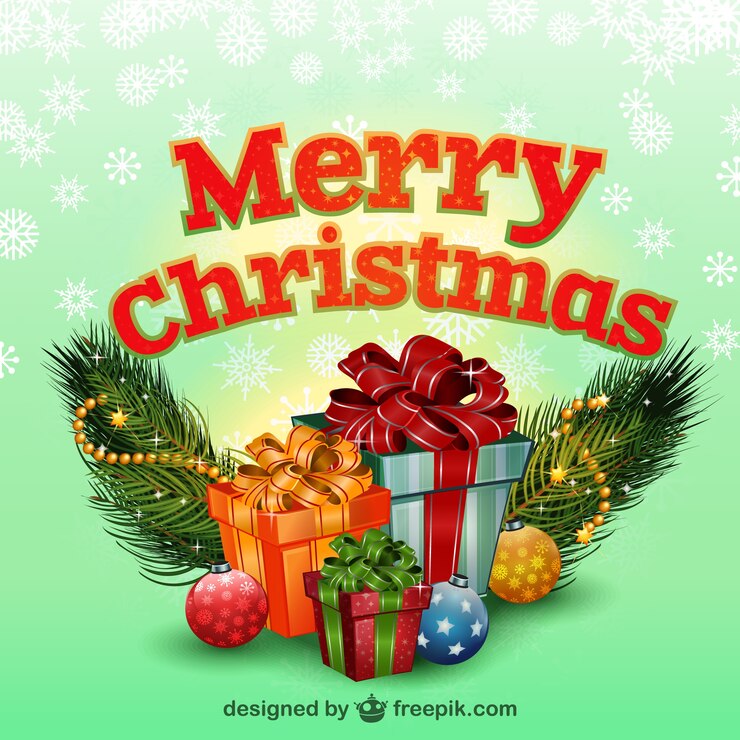 मुफ़्त वेक्टर merry christmas bakcground with presents