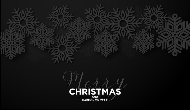 Merry christmas banner background with snowflakes composition