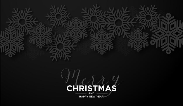 Merry christmas banner background with snowflakes composition