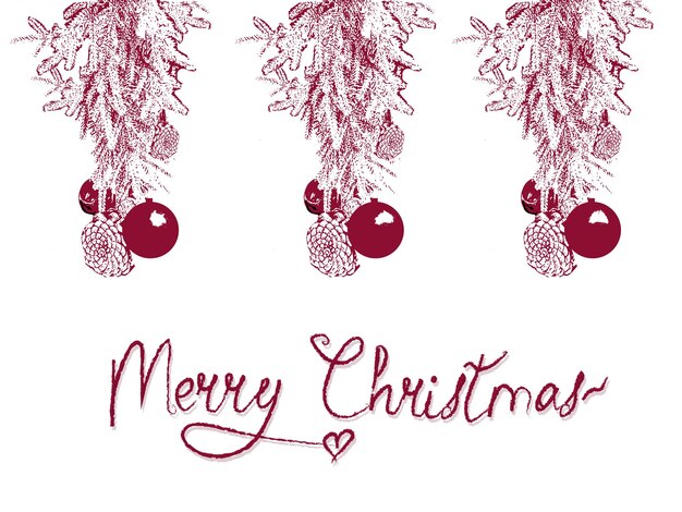 Merry Christmas banner card with decorations