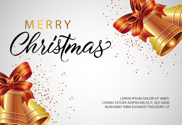 Merry christmas banner design with jingles