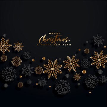 Free Vector | Merry christmas black and gold festival card