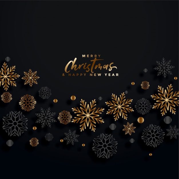 Merry christmas black and gold festival card 