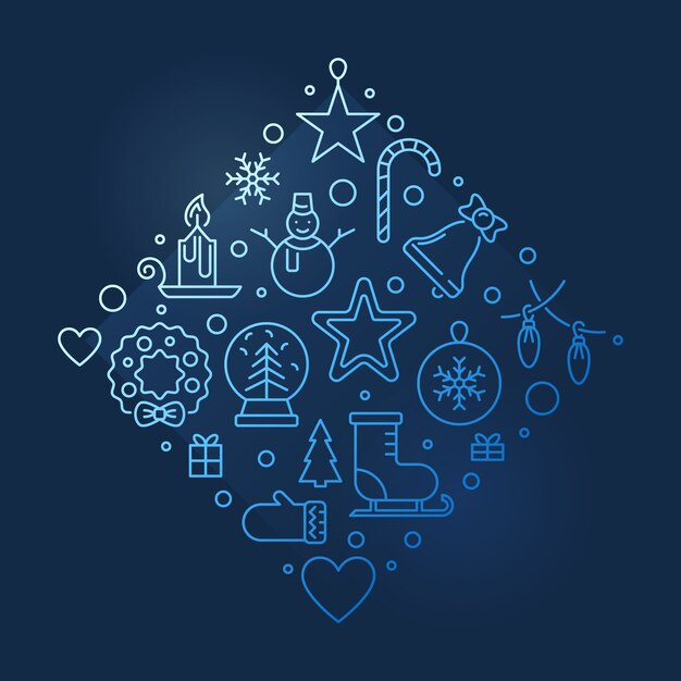 Download Premium Vector Merry Christmas Creative Outline Illustration SVG Cut Files