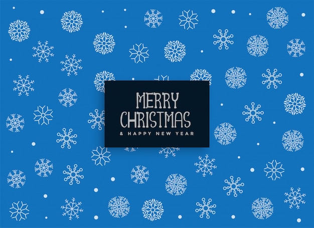Free vector merry christmas blue snowflakes decoration background