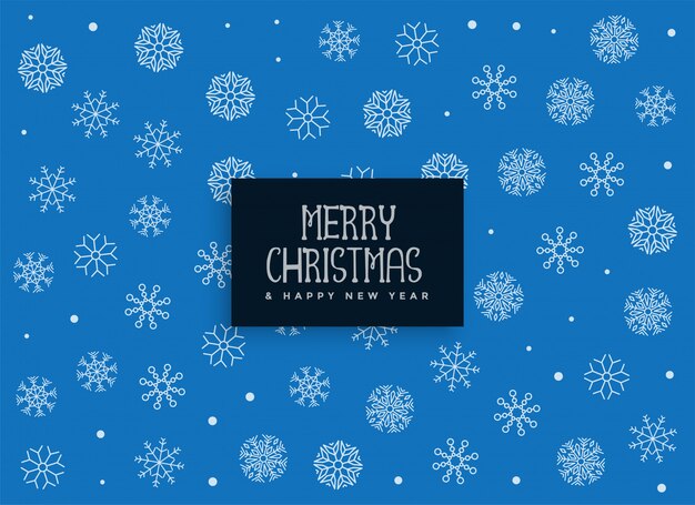 Free Vector merry christmas blue snowflakes decoration background