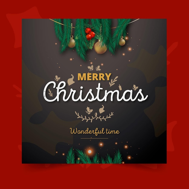 Merry christmas card template