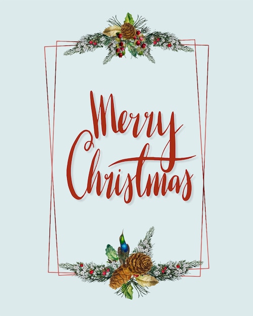 Merry christmas card vector