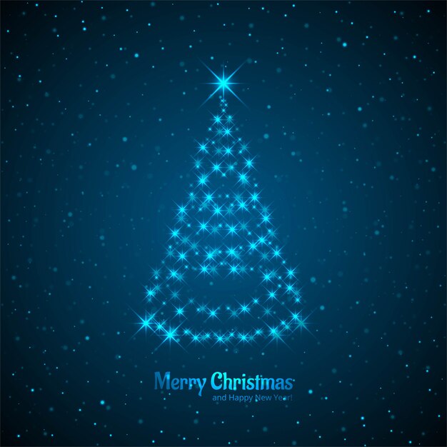Веселая рождественская открытка с декоративным дизайном дерева