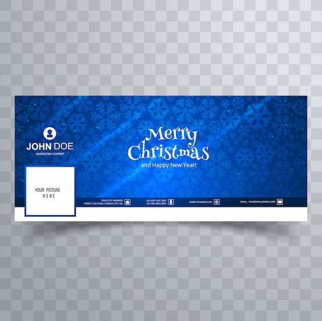 Merry christmas card with facebook cover banner template