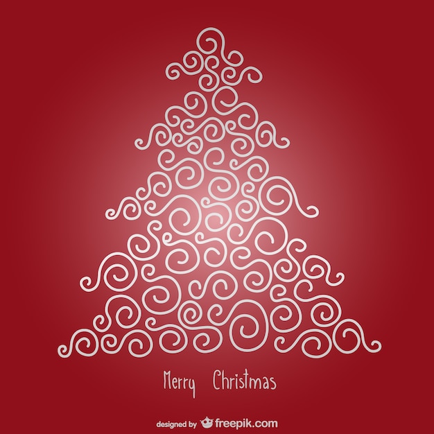 Free vector merry christmas card with minimalist tree