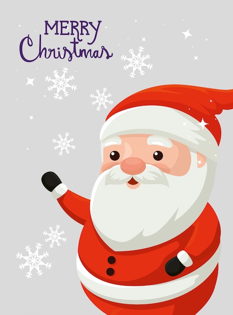 Merry christmas card with santa claus