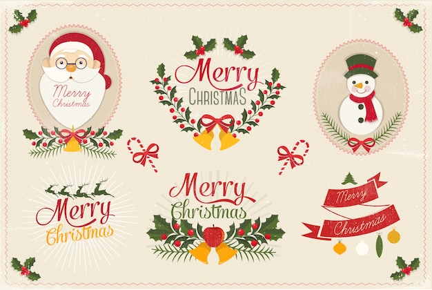 Free vector merry christmas card