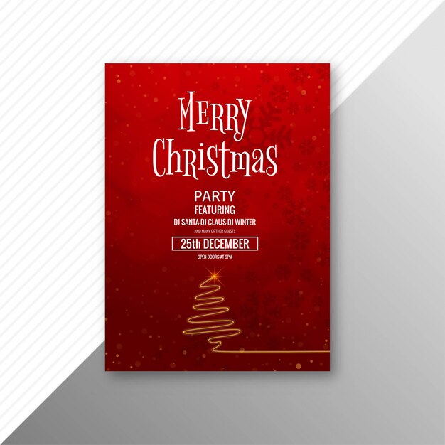 Merry christmas celebration card brochure template 