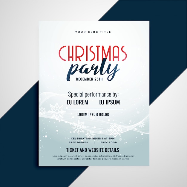 Free vector merry christmas celebration flyer with event details space