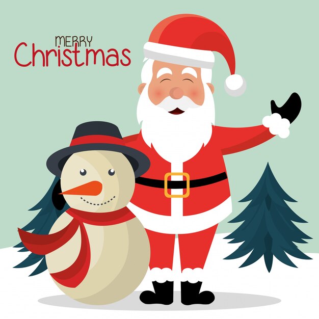 Merry christmas colorful card design