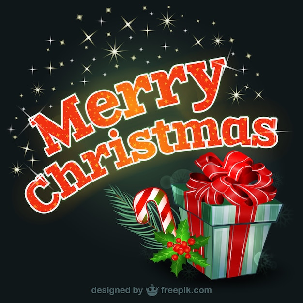 Vettore gratuito merry christmas typograhy colorato