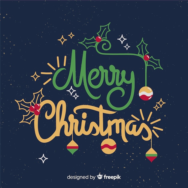 Vettore gratuito buon natale cool design delle lettere