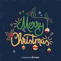 Free vector merry christmas cool lettering design