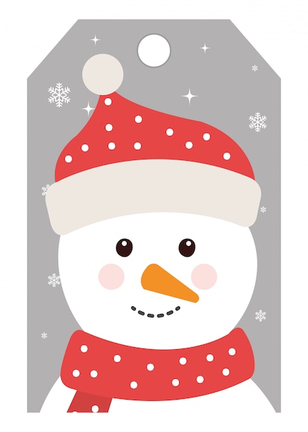 Merry christmas cute snowman character