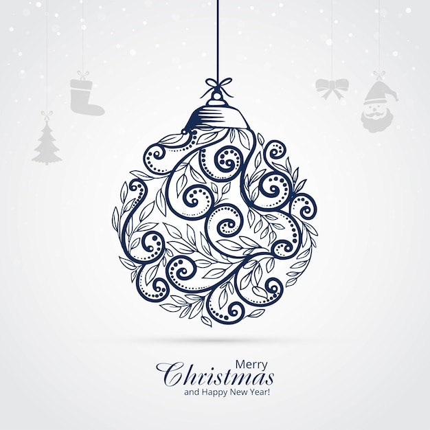 Free vector merry christmas decorative artistic ball background
