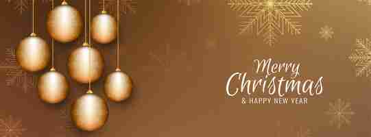 Free vector merry christmas decorative festive banner