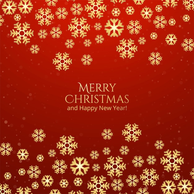 Merry Christmas decorative snowflakes card and happy new year background