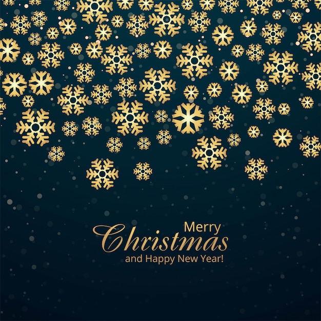 Merry Christmas decorative snowflakes card and happy new year background