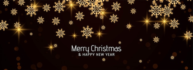 Merry Christmas elegant snowflakes banner