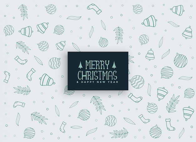 Merry christmas elements pattern background Free Vector