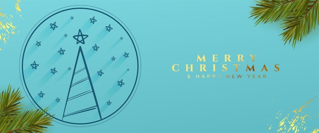 Бесплатное векторное изображение Веселый рождественский вечер приглашение обои с реалистичным еловым и грубым эффектом вектор