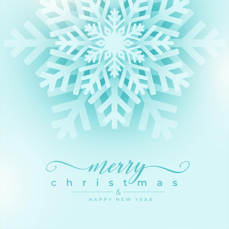 Free Vector merry christmas event invitation background with snowflake design vector