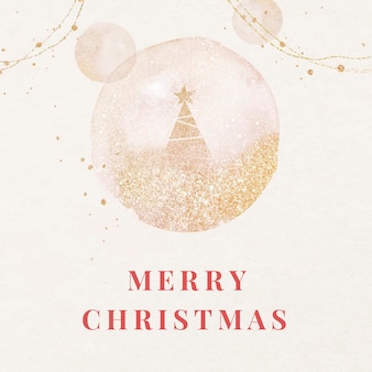 Merry christmas facebook post template, holiday greetings for social media vector