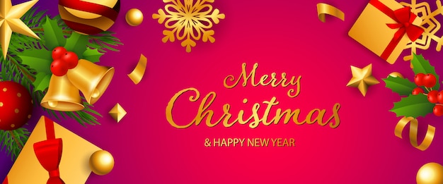 Free vector merry christmas festal banner