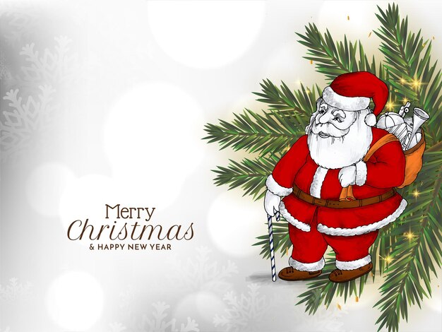 Merry christmas festival background with beautiful santa claus design