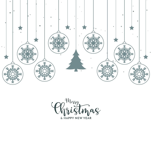 Free vector merry christmas festival background with hanging elements