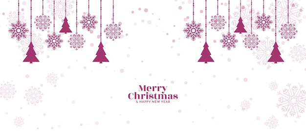 Merry Christmas festival banner with decorative Christmas elements vector