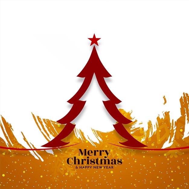 Free vector merry christmas festival beautiful background with christmas tree