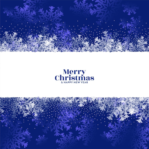 Merry Christmas festival blue background with snowflakes vector