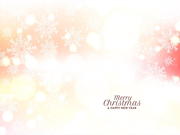 Merry Christmas festival bokeh snowflakes background design vector