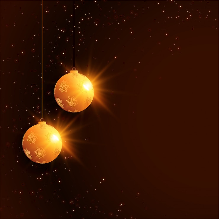 Free Vector merry christmas festival celebration background with ball decoration