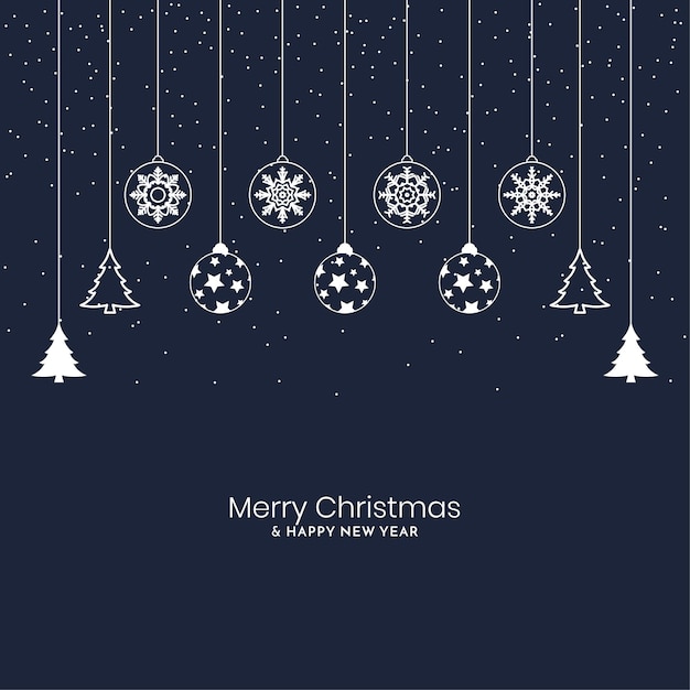 Merry Christmas festival decorative blue background design vector