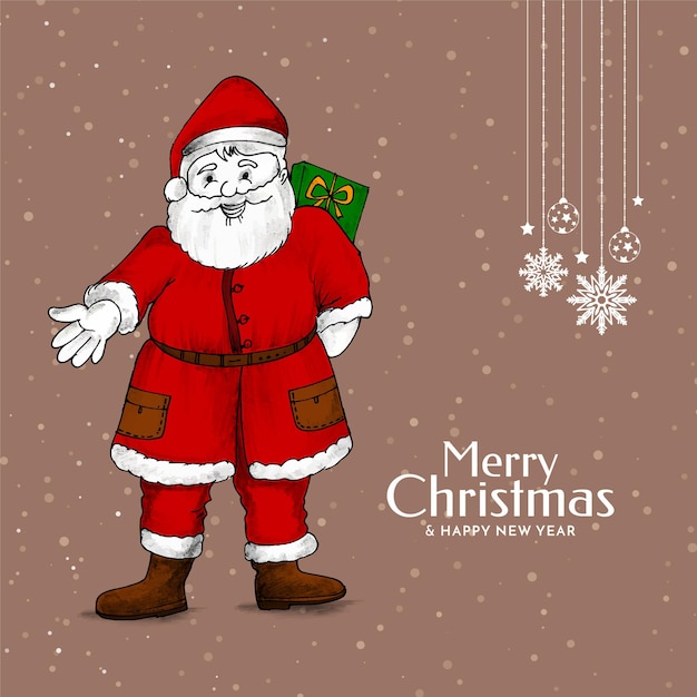 Merry christmas festival decorative modern background with santa claus