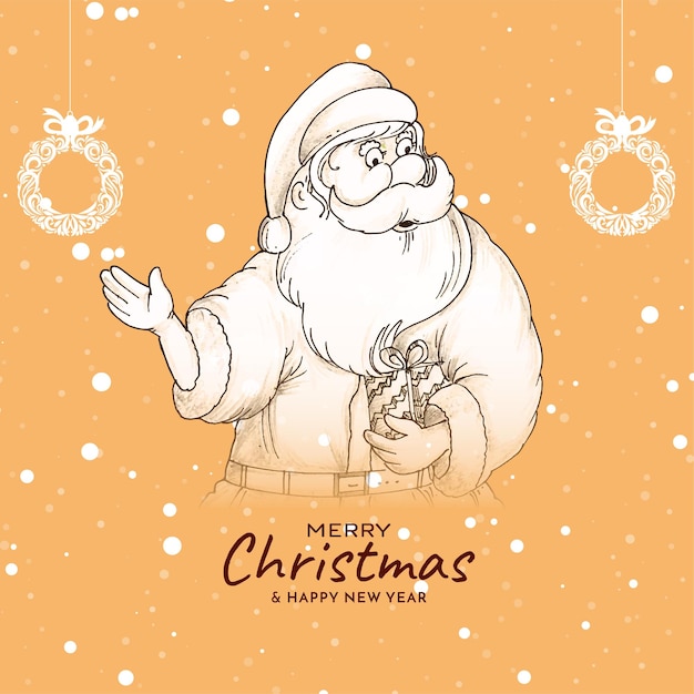 Free Vector merry christmas festival elegant yellow background design
