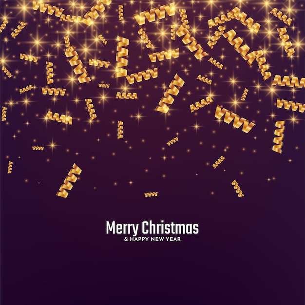 Merry Christmas festival glossy glitters confetti background design vector